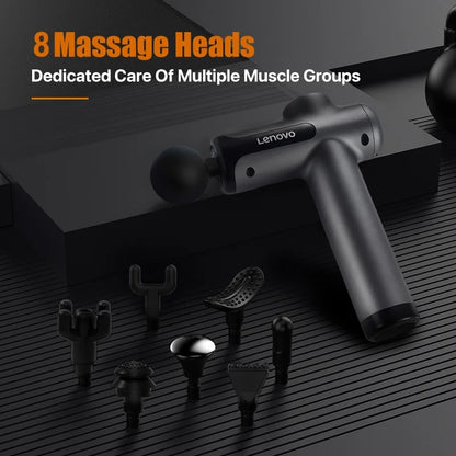 Lenovo Powerful Wireless Massager Gun 8 Massage HeadsRechargeable Shoulder Back Neck Waist Leg Electric Fascia Gun